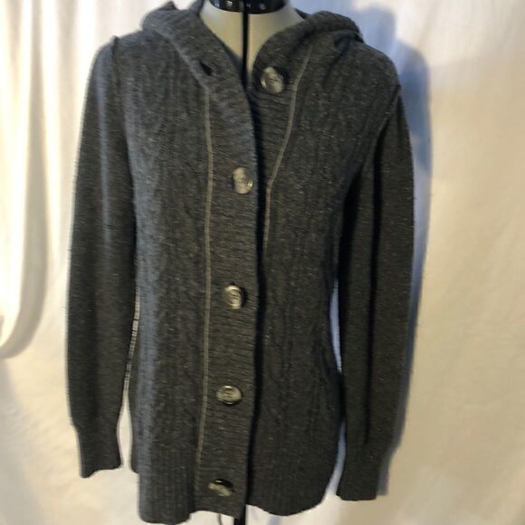Dress Barn hooded button front sweater size S - Picture 1 of 5